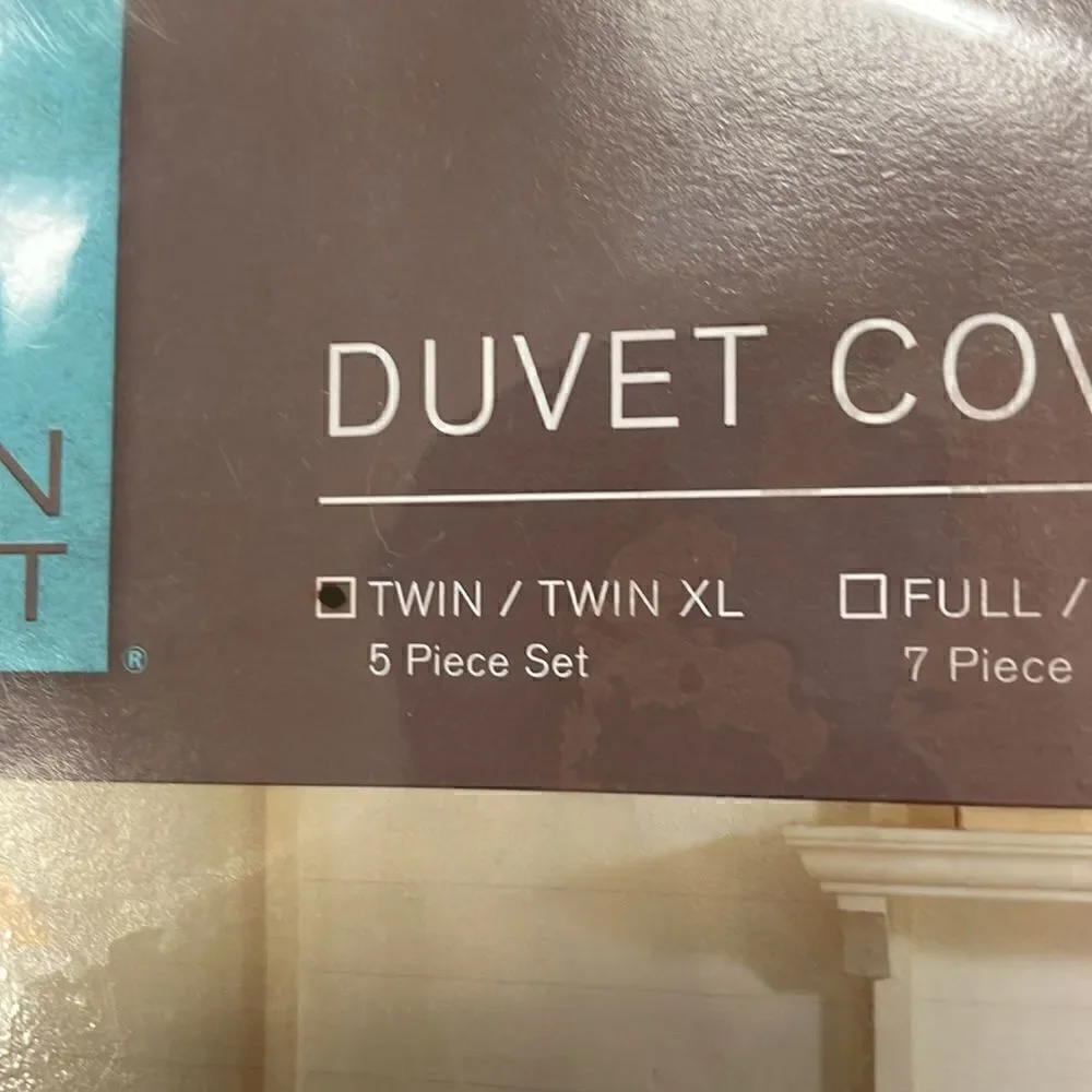 URBAN HABITAT Brooklyn Jacquard Cotton 5-Pc. Duvet Cover Set NIB Twin XL